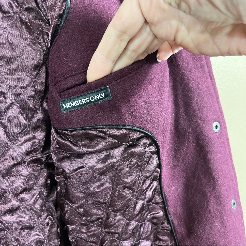 NWT Members Only Burgundy Tweed Jacket - Picture 6 of 9